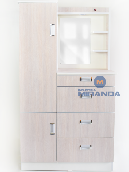 Cómoda con espejo de 90 cm. - Japandi