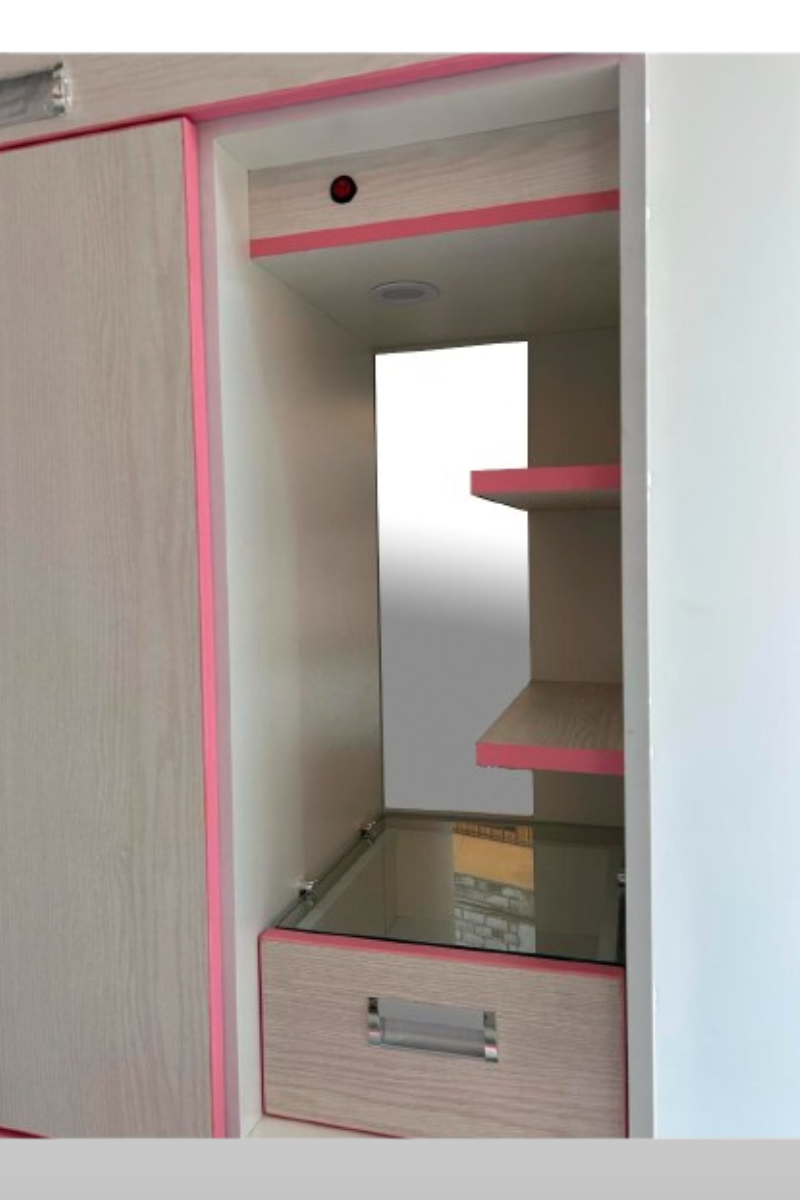 Ropero Compact color Niebla con Rosado - Image 3
